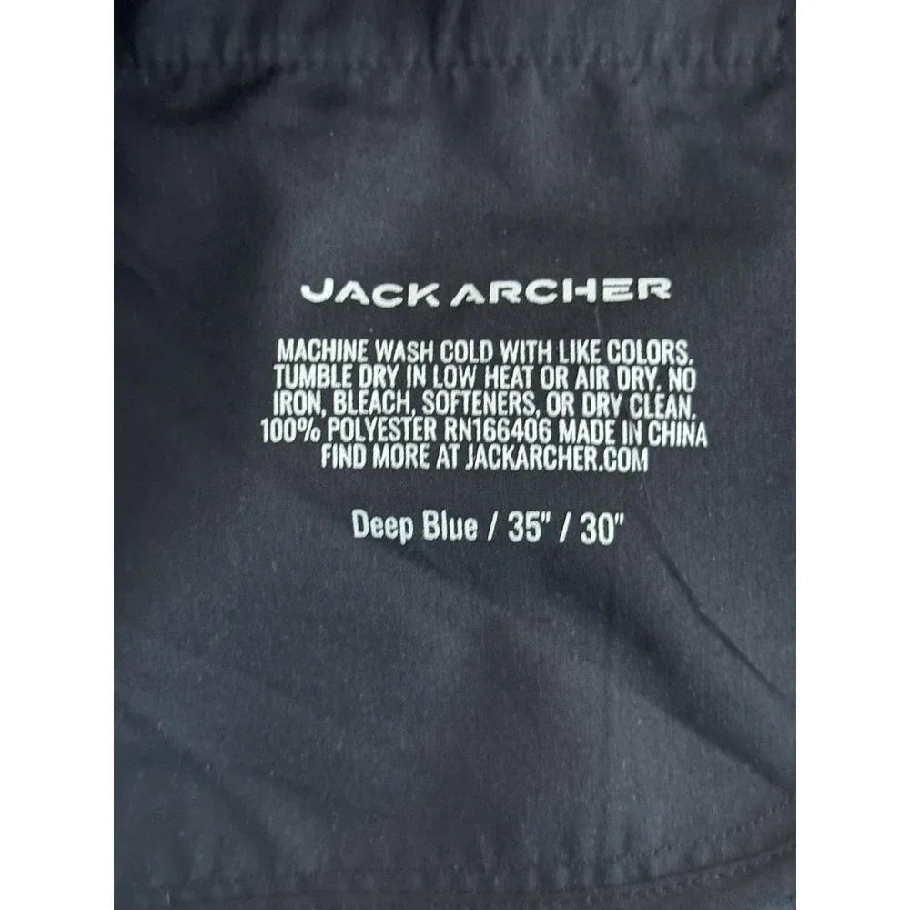 Jack Archer Pants Men's 35 X 30 Deep Blue Flat‎ Front Pockets Performance Chino
